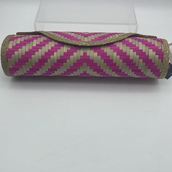 Tommy Bahama Pink and Cream Woven Clutch - Picture 4 of 9